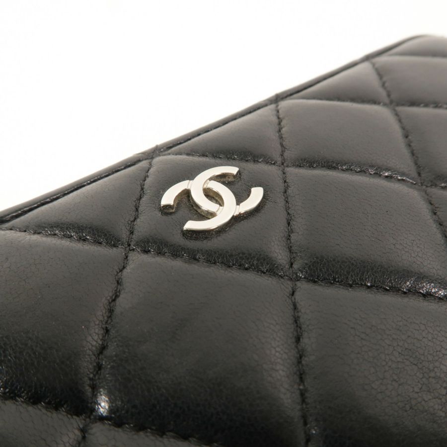 CHANEL 羊皮皮革Zipper Long Wallet長錢包-10