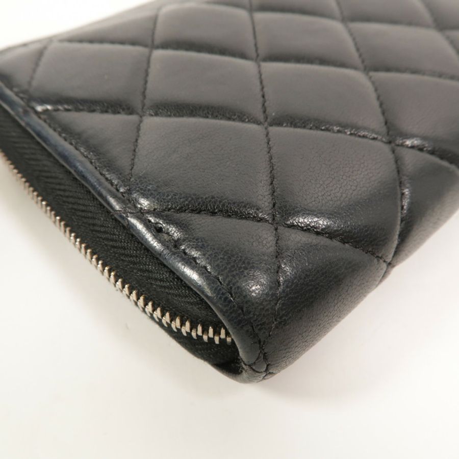 CHANEL 羊皮皮革Zipper Long Wallet長錢包-13