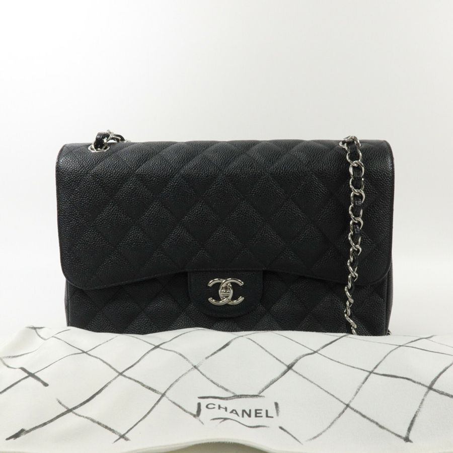 CHANEL 牛皮皮革Large Classic鏈帶肩背袋-10