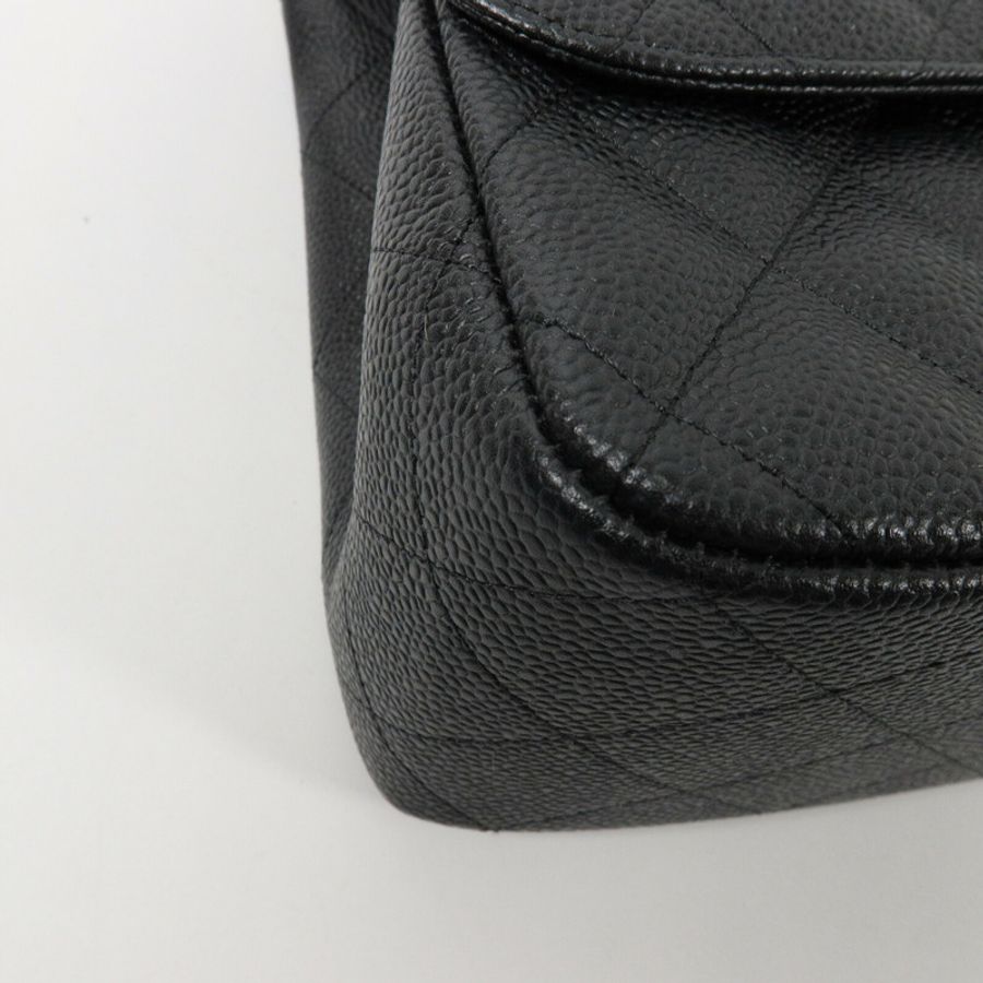 CHANEL 牛皮皮革Large Classic鏈帶肩背袋-11