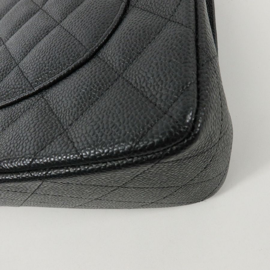 CHANEL 牛皮皮革Large Classic鏈帶肩背袋-14