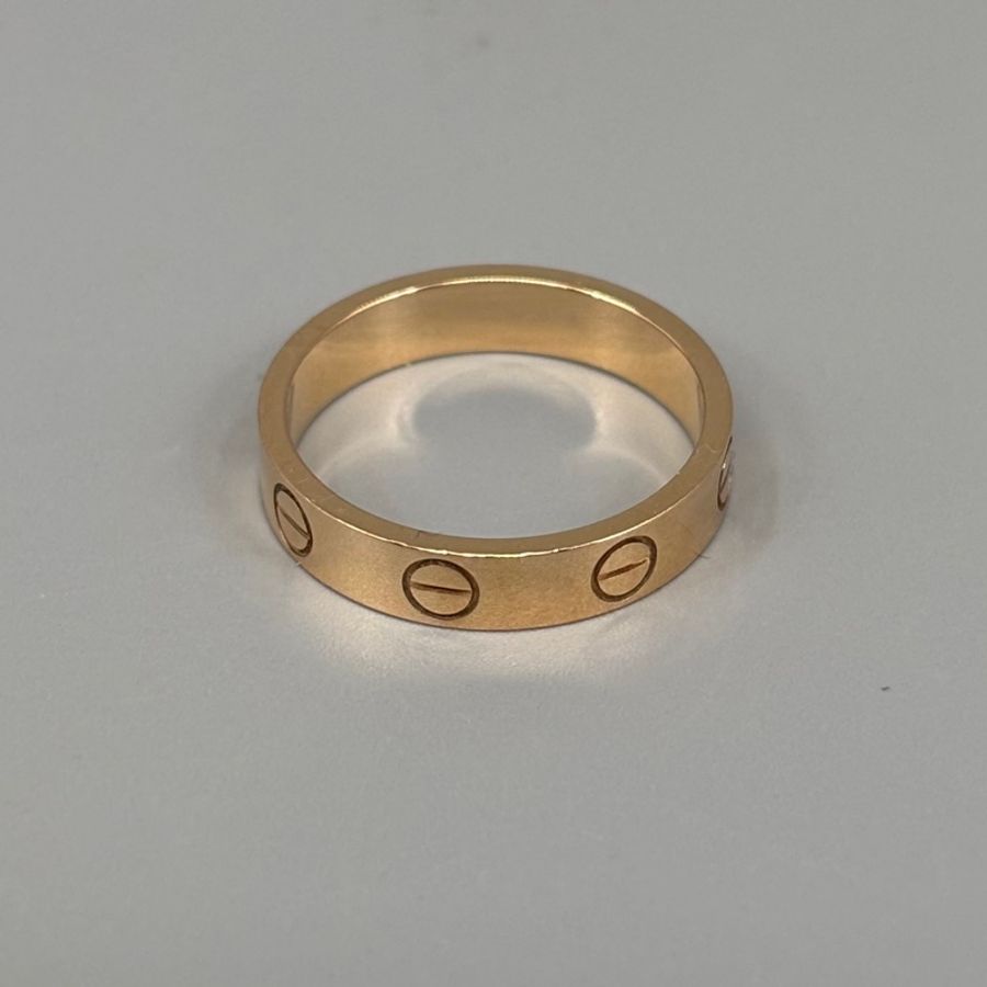 Cartier 卡地亞 玫瑰金LOVE系列窄版戒指 49碼-0