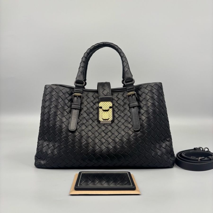 Bottega Veneta 葆蝶家 全皮編織Roma羅馬手提包 尺寸30*19-0