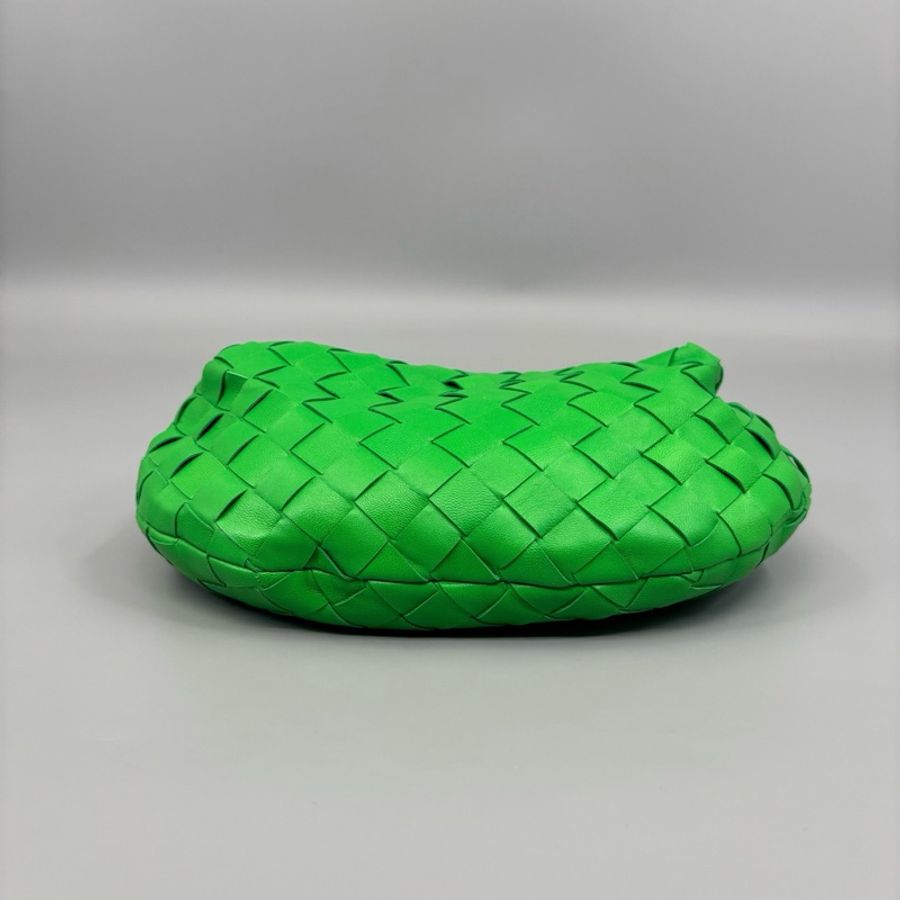 Bottega Veneta 葆蝶家 綠色全皮編織Jodie打結包 尺寸23*12-2