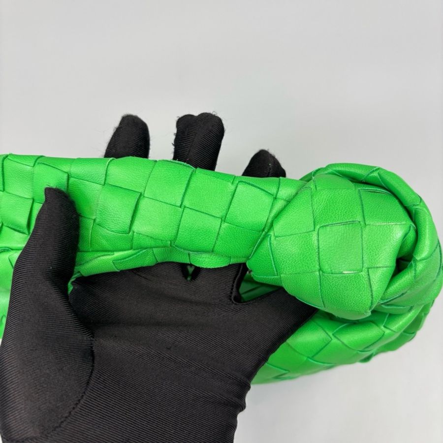 Bottega Veneta 葆蝶家 綠色全皮編織Jodie打結包 尺寸23*12-6