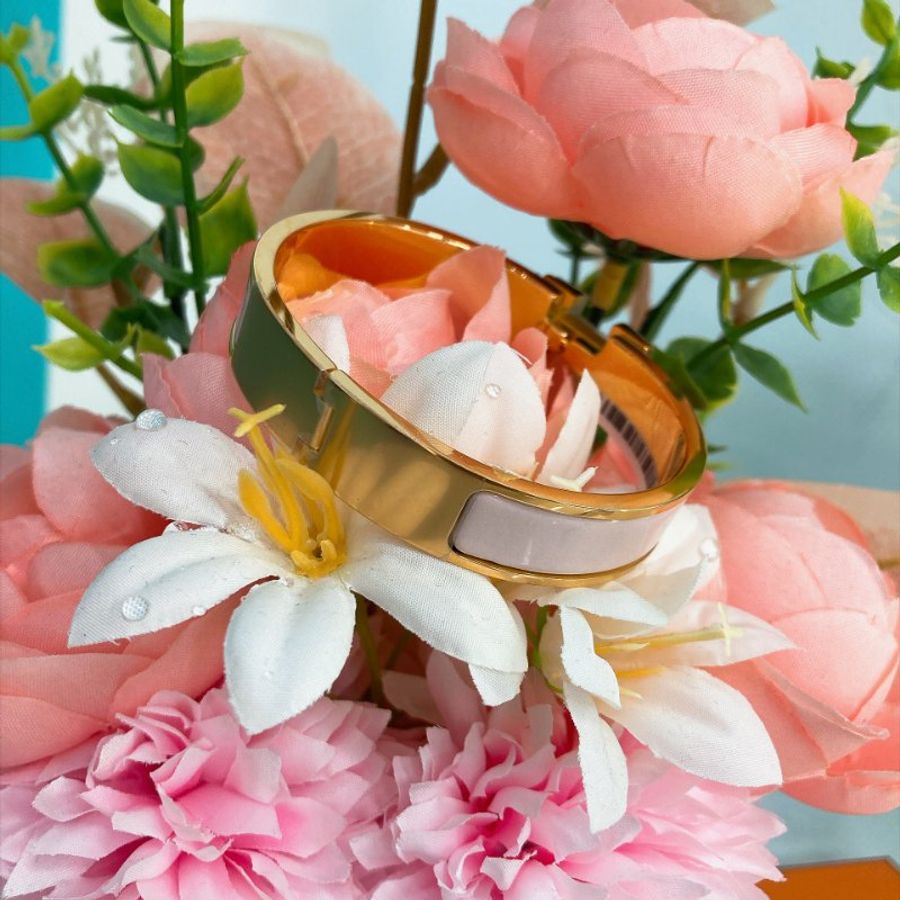MS0804 Hemes 愛馬仕 中號手鐲 粉色金扣 Clic H Bracelet PM Rose Candeur x GHW-4