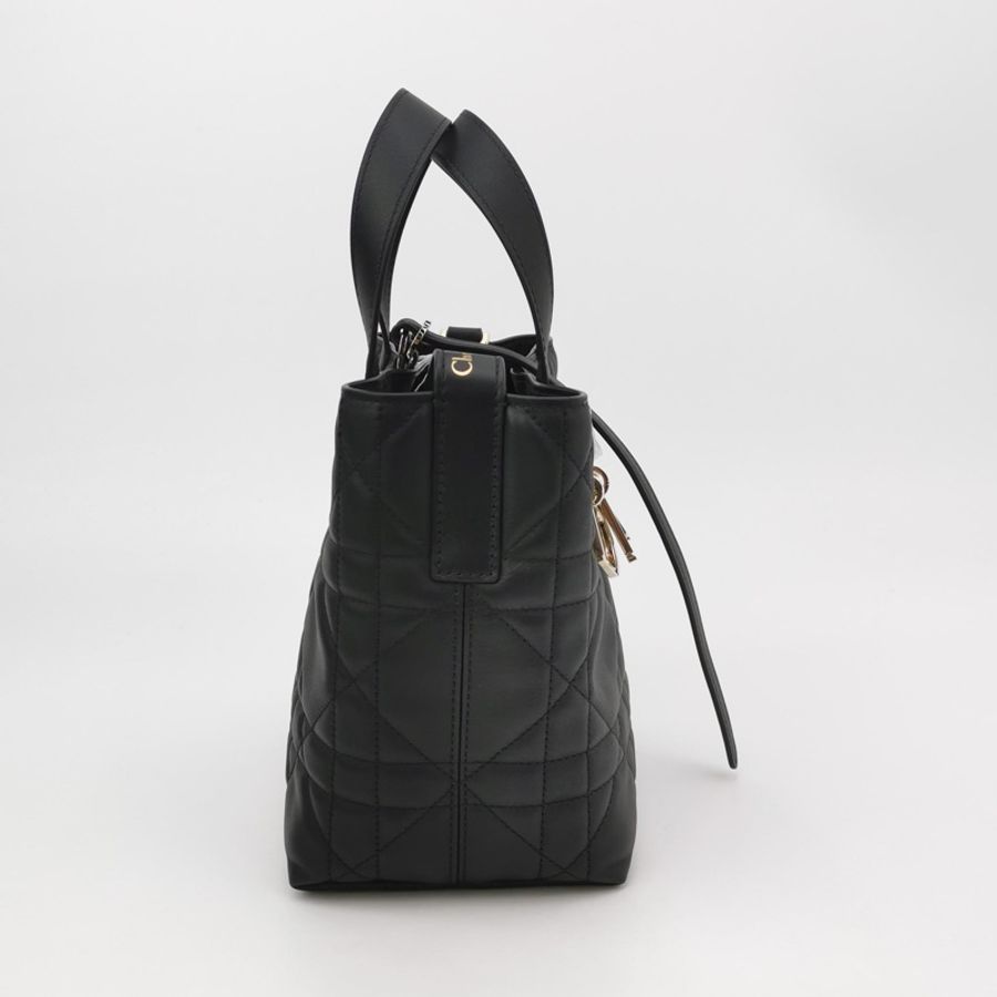 Dior Toujours小号牛皮纯色藤格纹字母Logo吊牌斜挎包单肩包-3