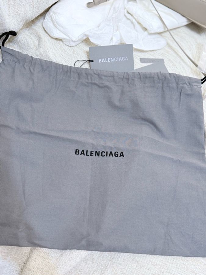 BALENCIAGA 巴黎世家 NAVY CABAS XS 帆布手提包 子母包 灰米色-27