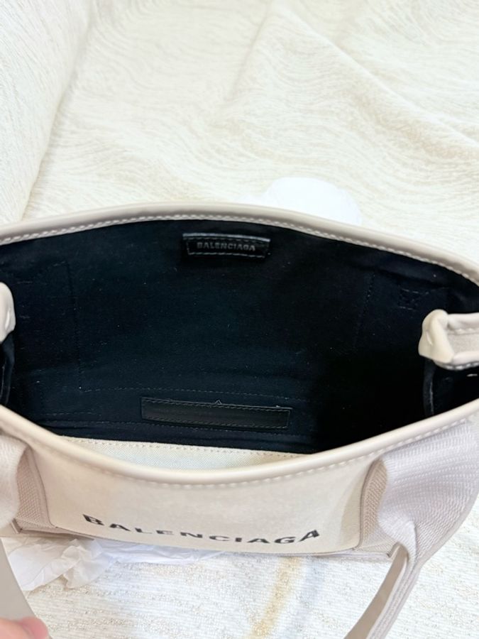 BALENCIAGA 巴黎世家 NAVY CABAS XS 帆布手提包 子母包 灰米色-16