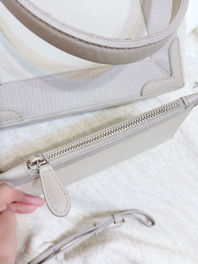 BALENCIAGA 巴黎世家 NAVY CABAS XS 帆布手提包 子母包 灰米色-22
