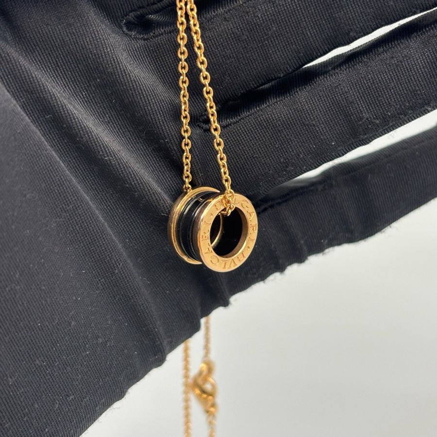 Bvlgari 寶格麗 18K金黑陶瓷彈簧項鍊-4