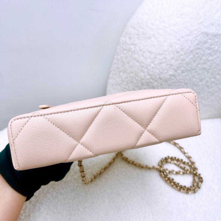 Chanel lp 淺米色牛皮盒子包-2