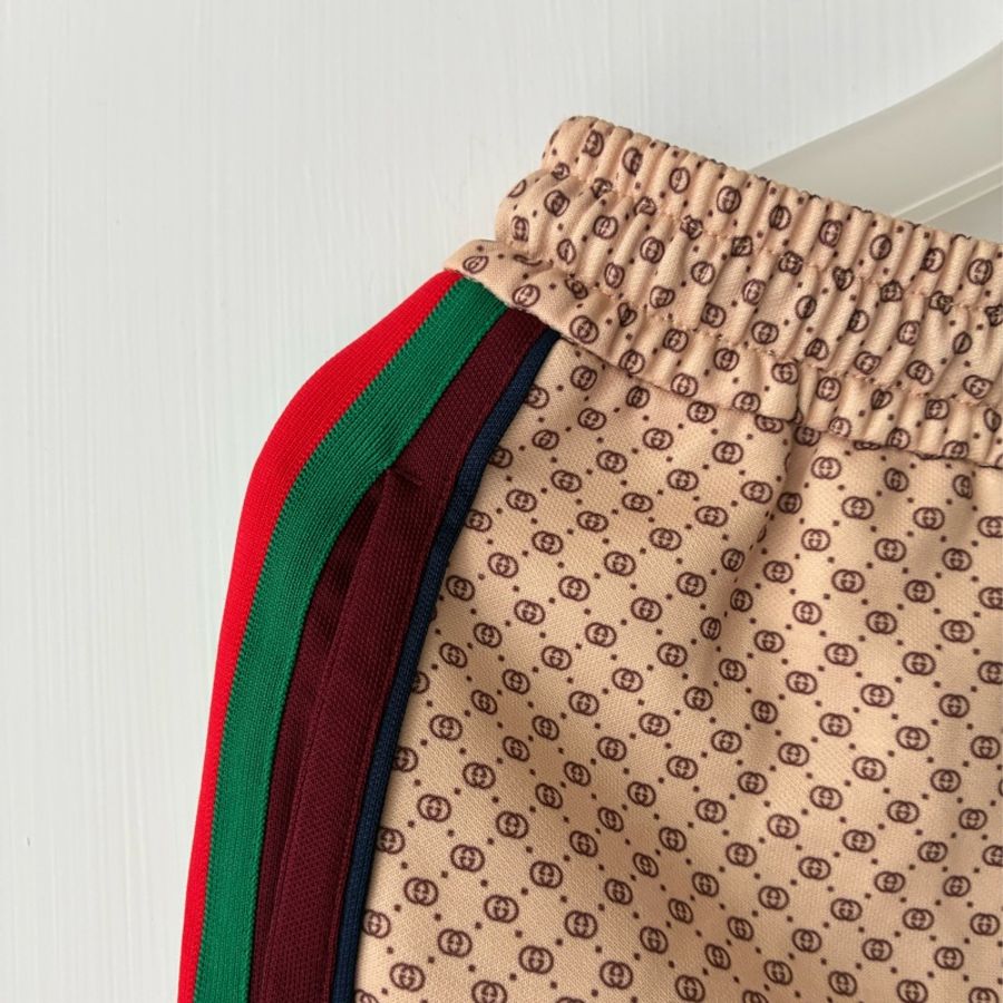 Gucci 滿版小logo側紅綠長褲xs-1