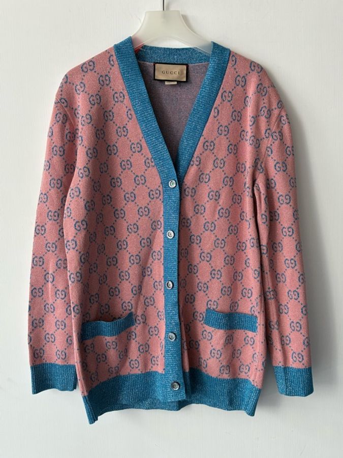 Gucci 粉/藍雙G金蔥外套S-0