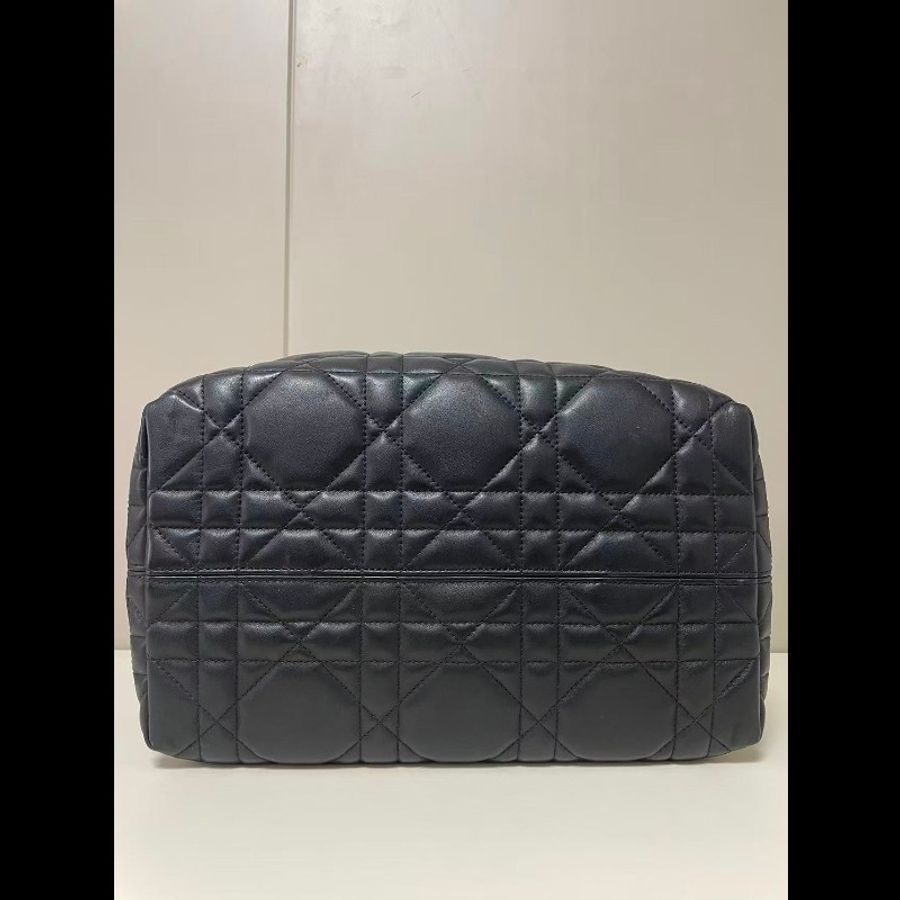 Dior迪奧 Toujours黑金藤格紋土著中號手提托特包-4