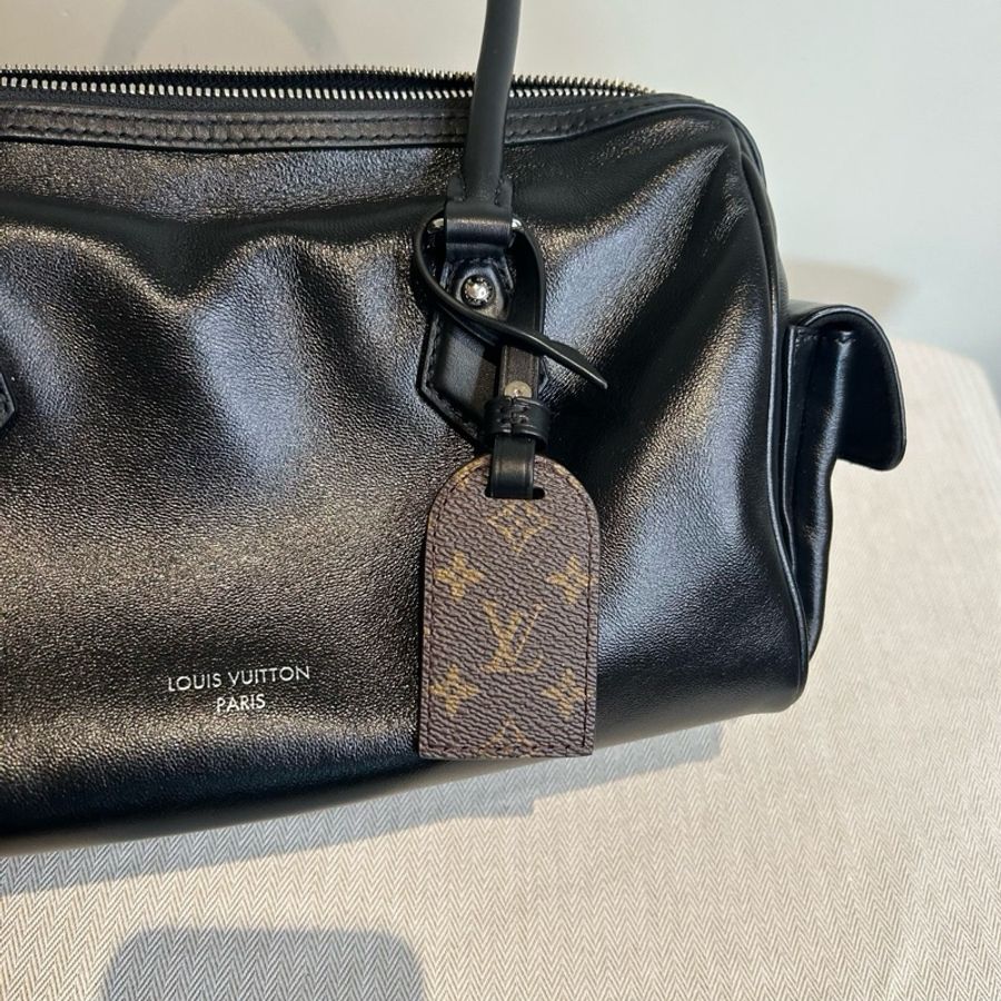路易威登/Louis Vuitton Speedy Cargo vibe黑武士保齡球包肩背包手提包斜背包 芯片款-7