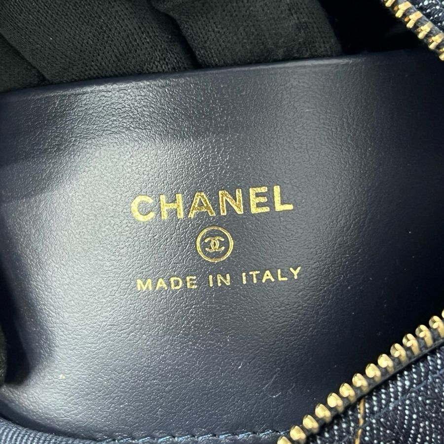 Chanel/香奈兒 26P牛仔丹寧外縫線飯盒包手提包斜挎包 芯片-8