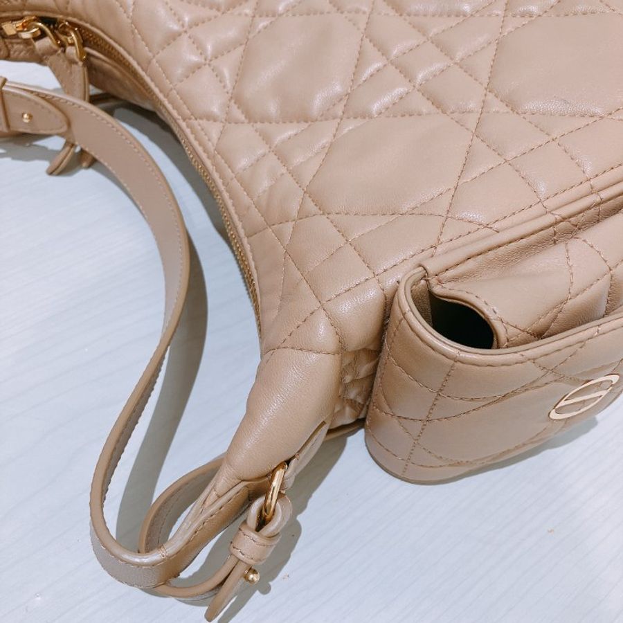 TK2118 Christian Dior 迪奧中號經典格仔兩用包包 D-Dream Bag Medium Lambskin Brown x GHW-10