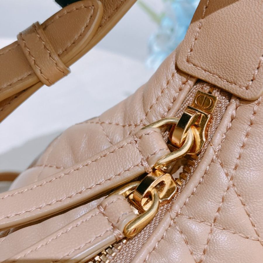 TK2118 Christian Dior 迪奧中號經典格仔兩用包包 D-Dream Bag Medium Lambskin Brown x GHW-18