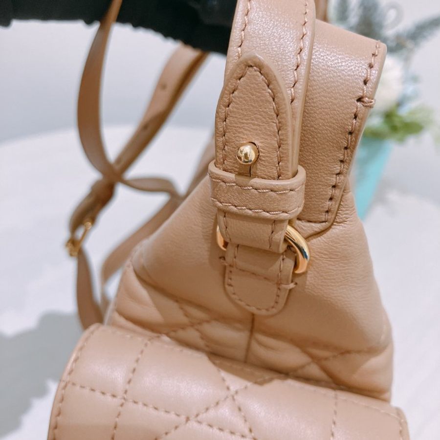 TK2118 Christian Dior 迪奧中號經典格仔兩用包包 D-Dream Bag Medium Lambskin Brown x GHW-19