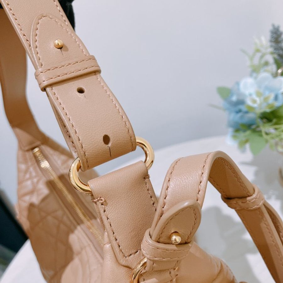 TK2118 Christian Dior 迪奧中號經典格仔兩用包包 D-Dream Bag Medium Lambskin Brown x GHW-29