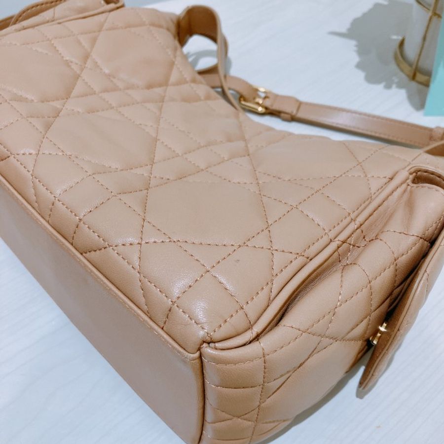 TK2118 Christian Dior 迪奧中號經典格仔兩用包包 D-Dream Bag Medium Lambskin Brown x GHW-31