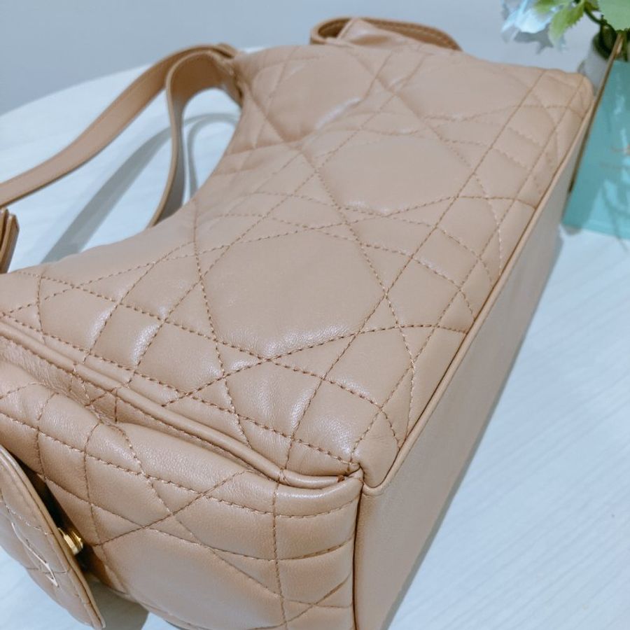 TK2118 Christian Dior 迪奧中號經典格仔兩用包包 D-Dream Bag Medium Lambskin Brown x GHW-32