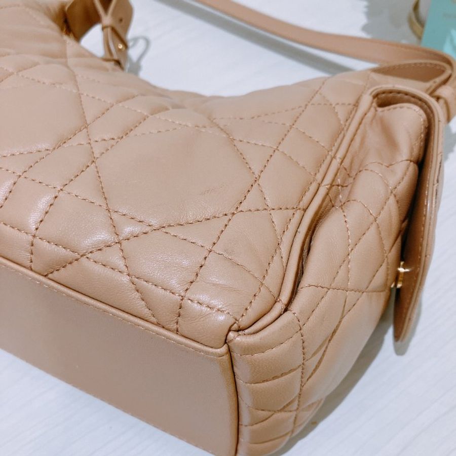 TK2118 Christian Dior 迪奧中號經典格仔兩用包包 D-Dream Bag Medium Lambskin Brown x GHW-33