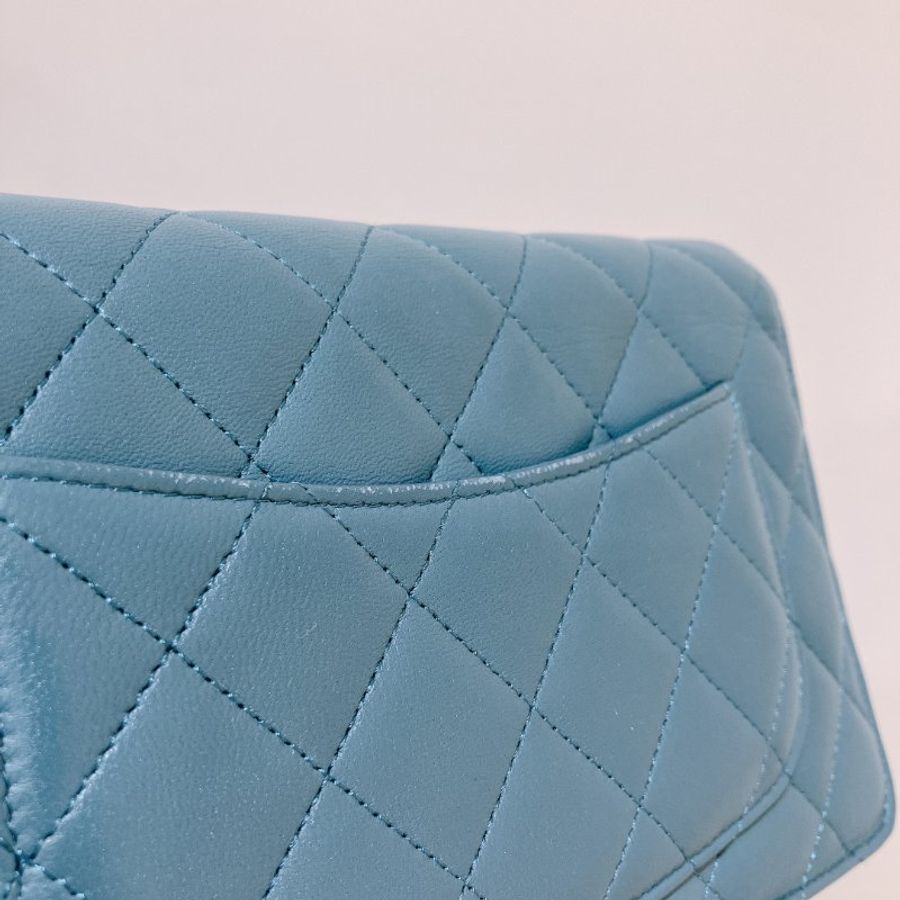 TK2121 Chanel 香奈兒經典長銀包連鍊帶包包 Classic Wallet On Chain Lambskin Blue x PHW-10