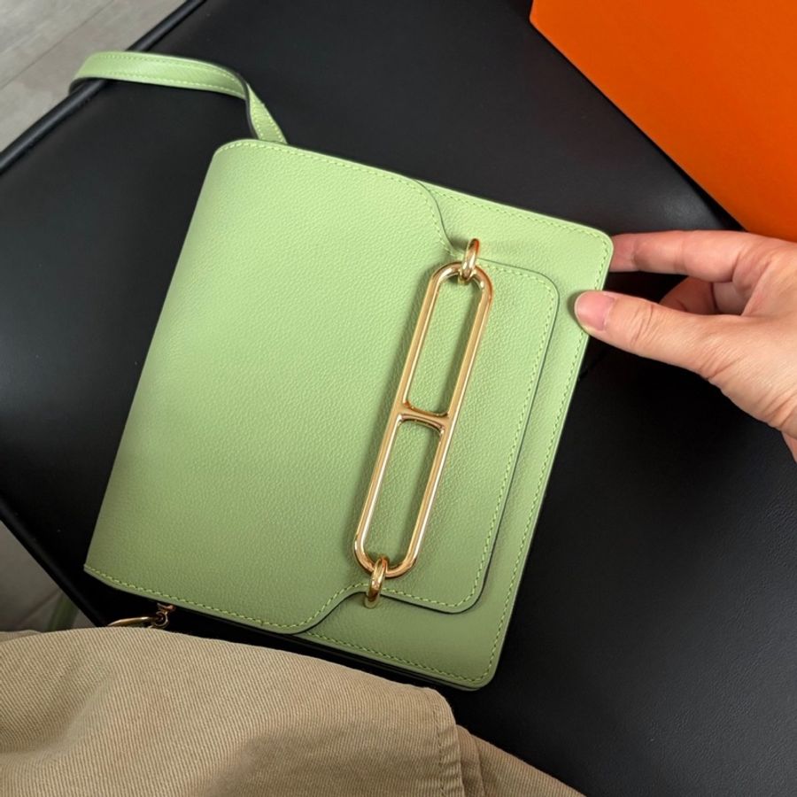 Hermes 愛馬仕 豬鼻子mini roulis19 3i牛油果綠🥑🥑🥑金扣-9