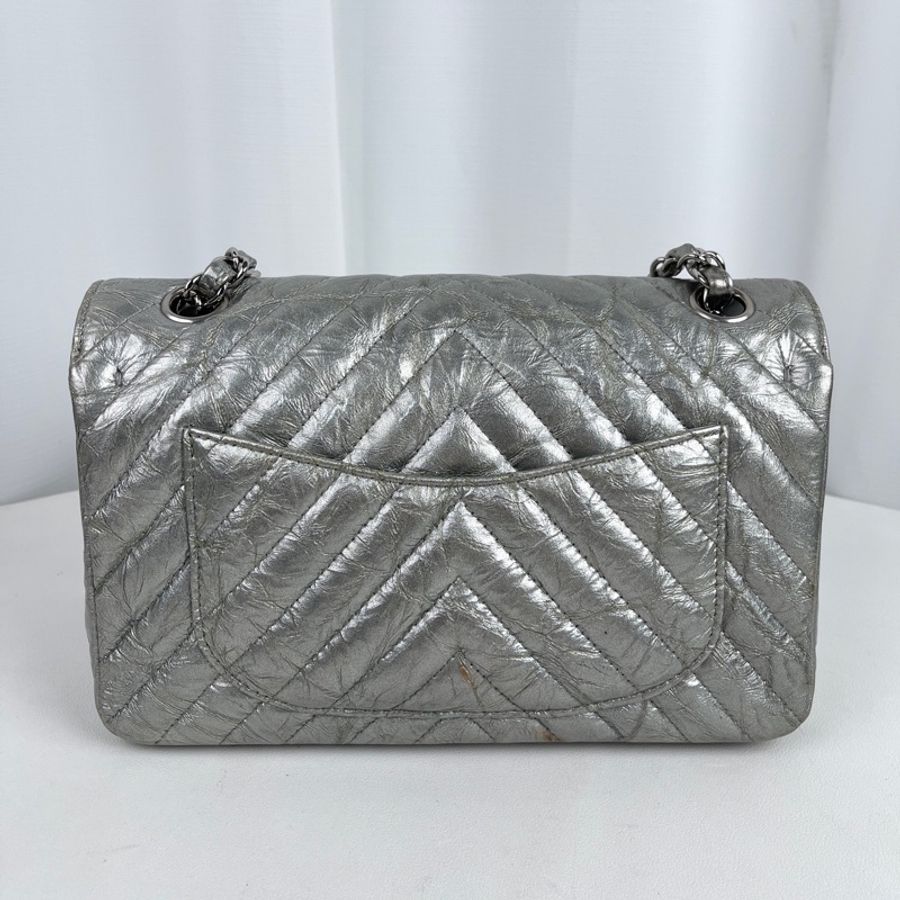 Chanel • 稀有金屬銀爆裂紋牛皮Cf 25 中號 🈶保卡-6