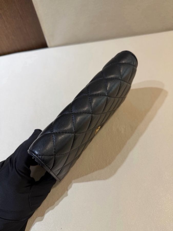 Chanel 香奈兒 發財包 黑金 羊皮 woc尺寸：19*3.5*12.3cm-6