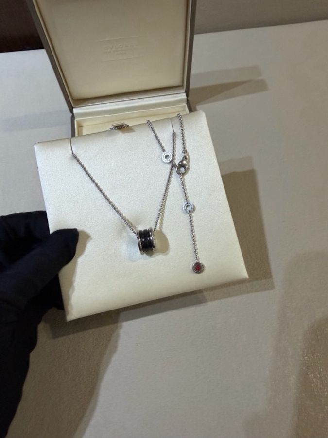 Bvlgari 寶格麗 黑陶瓷 慈善款 彈簧 項鍊 超-1