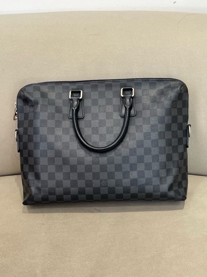 Louis Vuitton 路易威登 黑棋盤格手提公文包-1