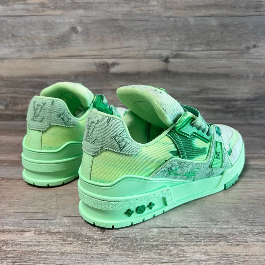 Louis Vuitton路易威登 trainer 丹寧 牛仔 綠色 40.5碼-2