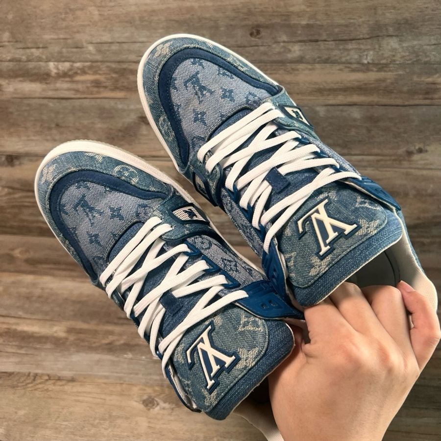 Louis Vuitton路易威登 trainer 牛仔藍 白藍牛仔 41碼-4
