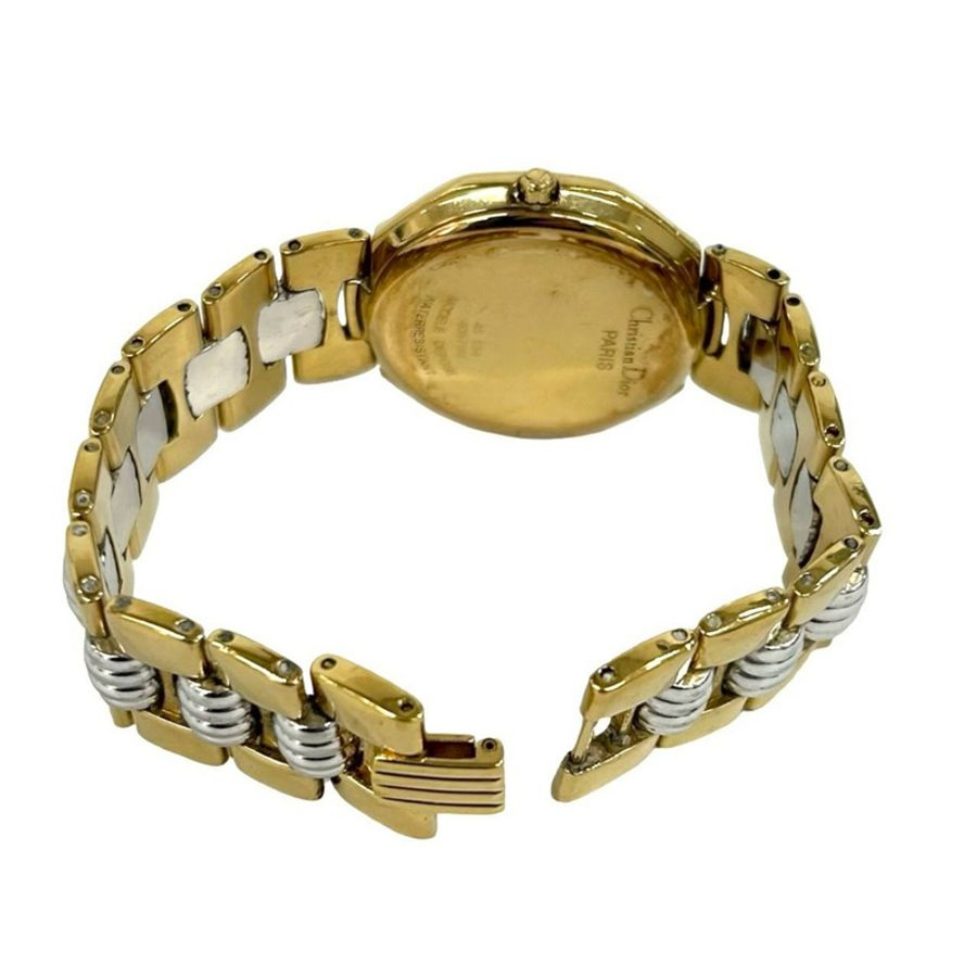 Christian Dior 復古八角形不鏽鋼石英腕錶 金色 31990-9