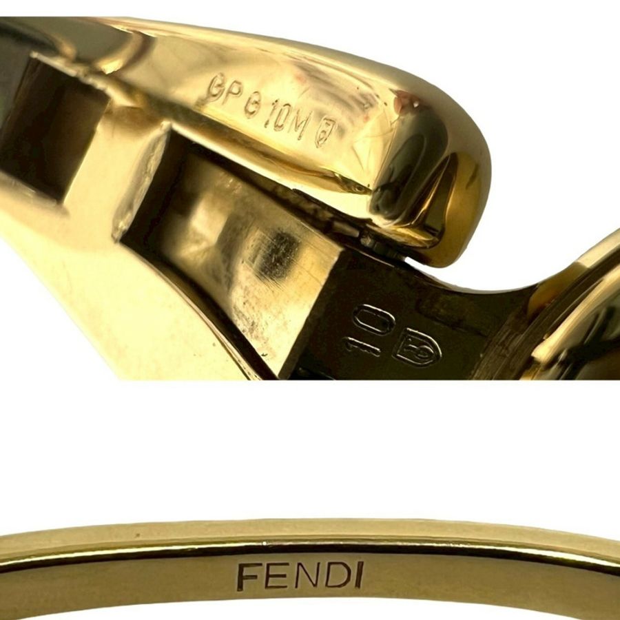 FENDI 600L 標誌錒刻鍍金石英腕錶手鐲金色 22368-2