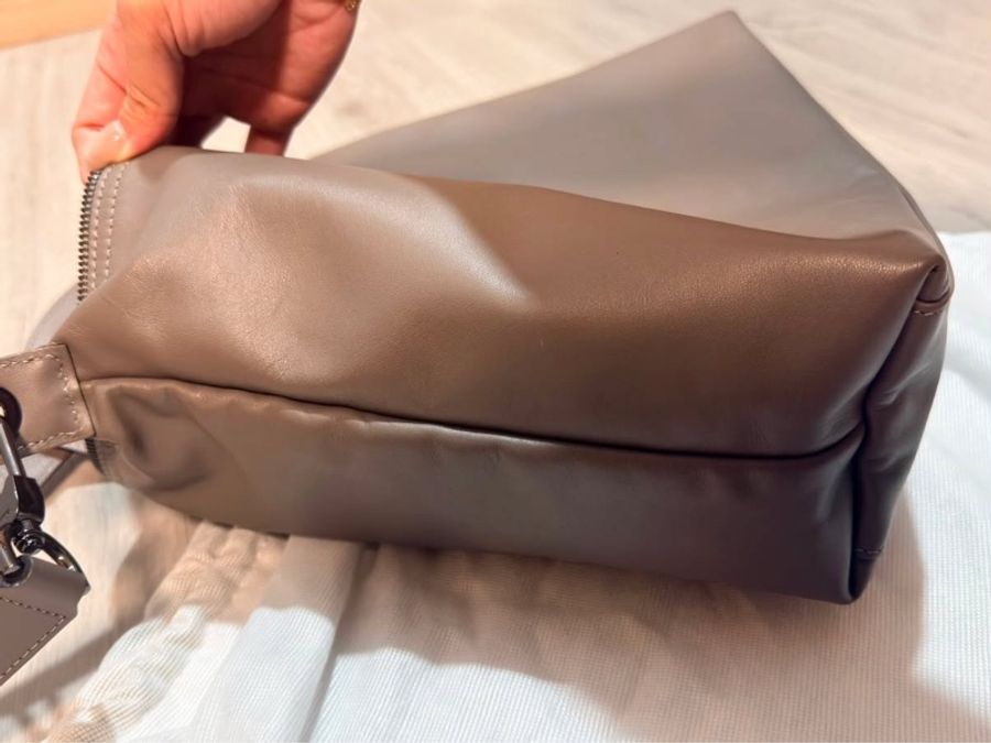 可議)Longchamp LE PLIAGE XTRA hobo半月形單肩包 M 斑鳩灰 牛皮-15