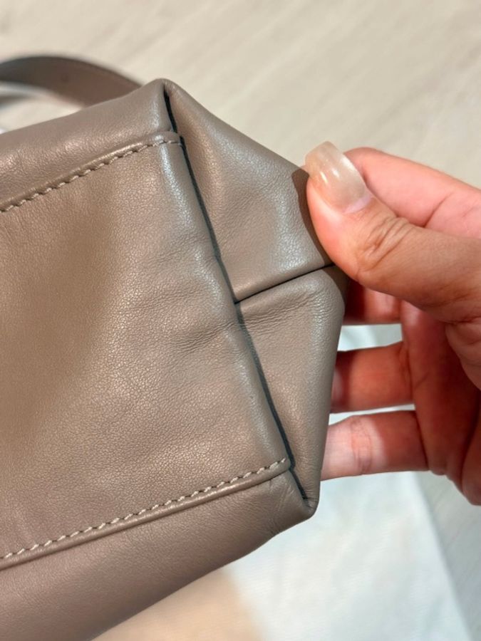 可議)Longchamp LE PLIAGE XTRA hobo半月形單肩包 M 斑鳩灰 牛皮-3
