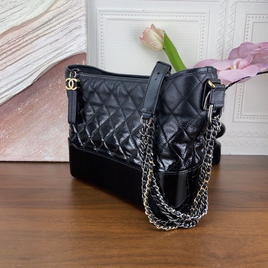 Chanel 香奈兒 黑金流浪大號 漸變拼漆皮底座 25開-1