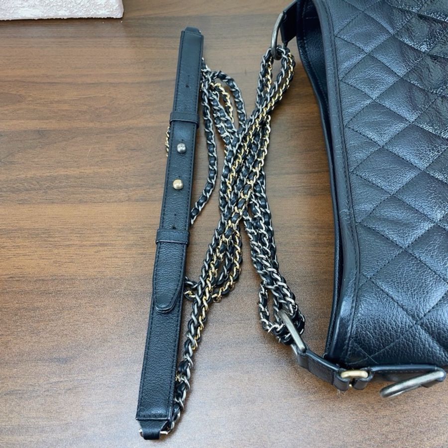 Chanel 香奈兒 黑金流浪大號 漸變拼漆皮底座 25開-8