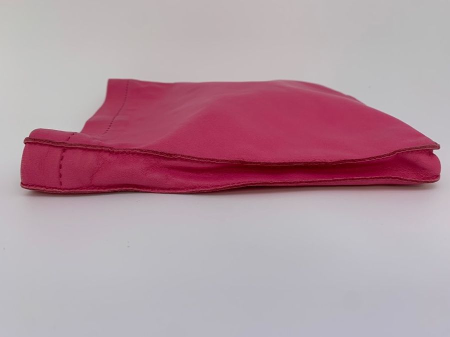 95新 Hermes/愛馬仕 Clou de Selle mini 粉色小羊皮斜挎包 12×16×2-5