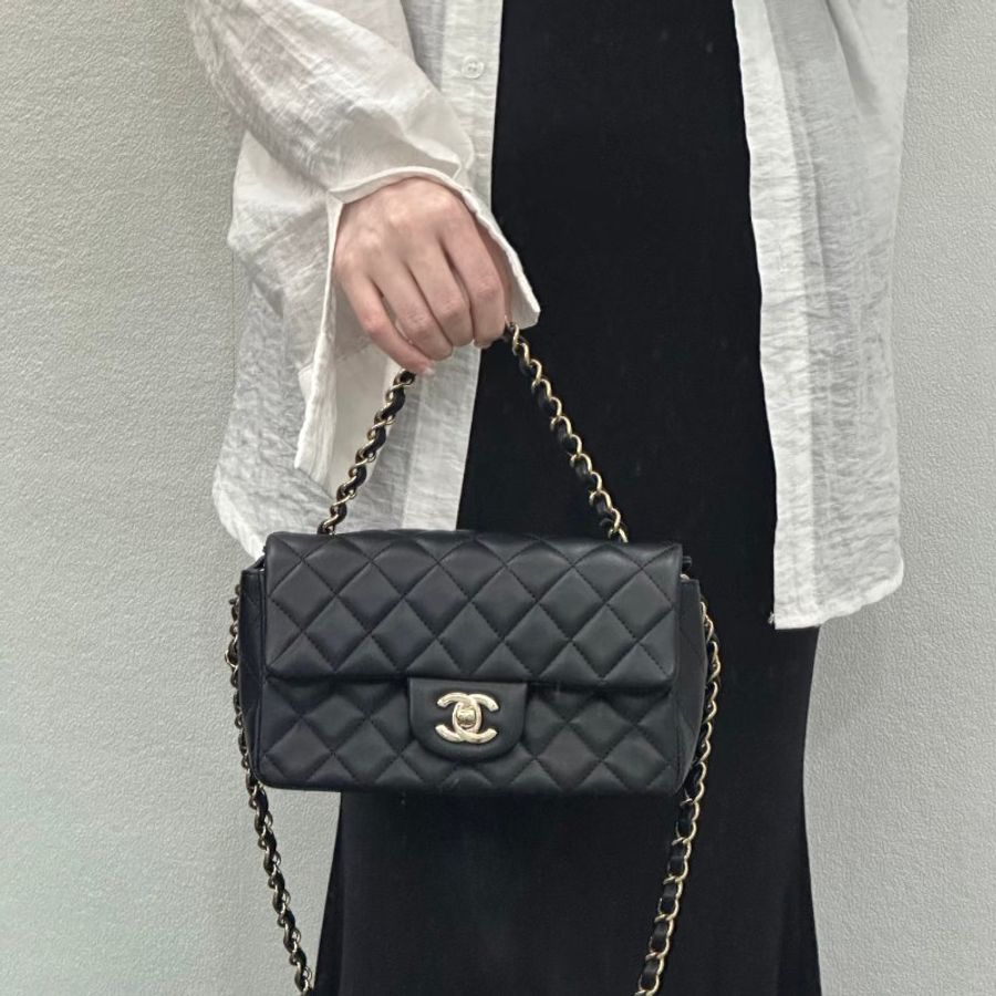 Chanel香奈兒 黑金CF大mini鏈條包 99新✨️-1