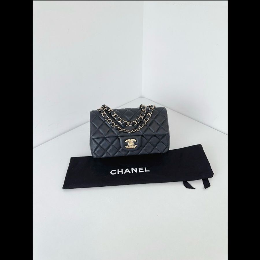 Chanel香奈兒 黑金CF大mini鏈條包 99新✨️-2