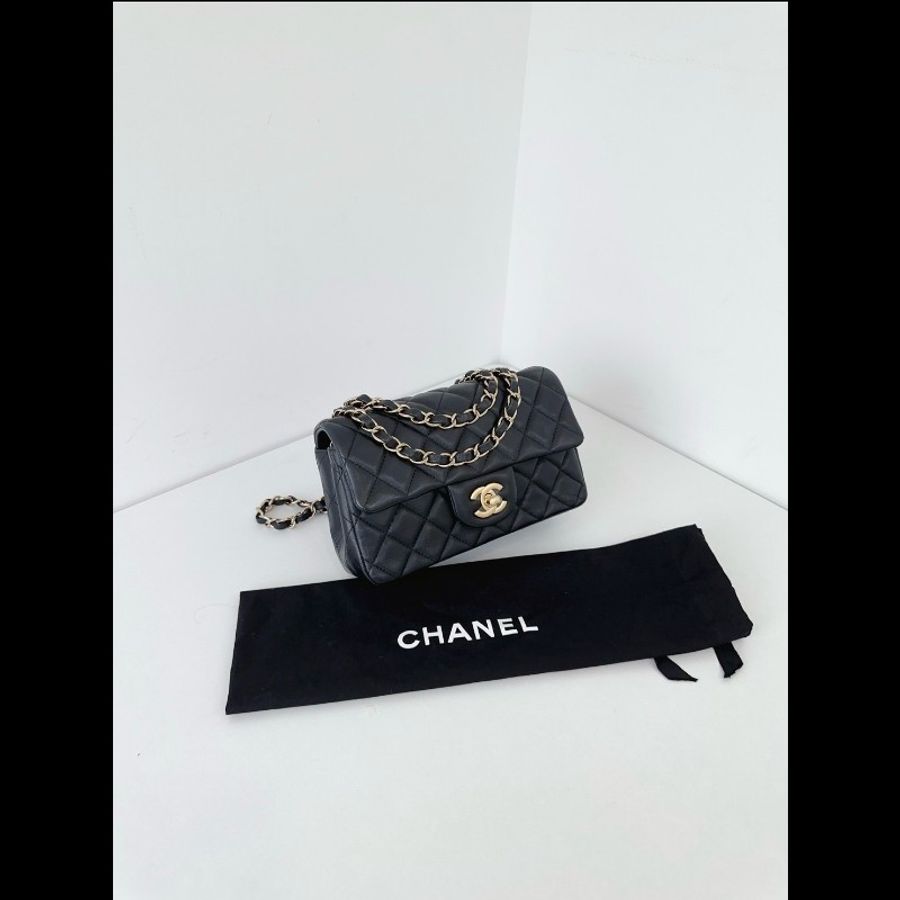 Chanel香奈兒 黑金CF大mini鏈條包 99新✨️-5