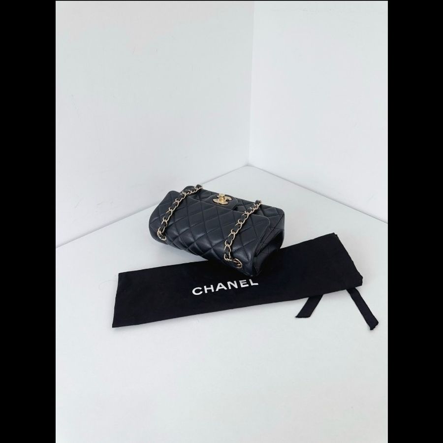 Chanel香奈兒 黑金CF大mini鏈條包 99新✨️-9