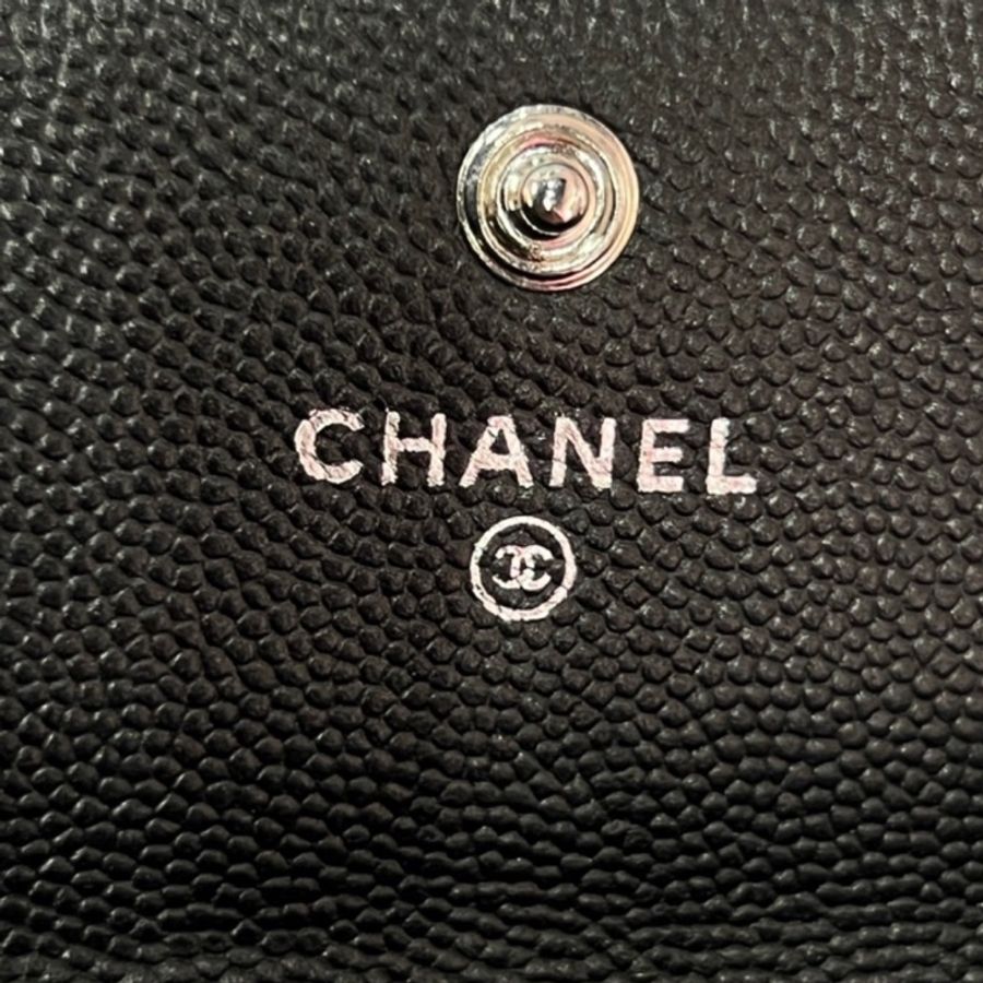 Chanel香奈兒經典Le Boy 全黑荔枝牛皮翻蓋長夾So Black 全配有盒-8