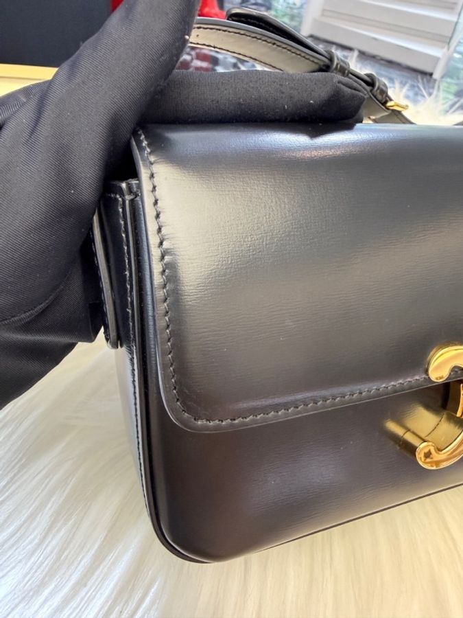 賽琳Celine TRIOMPHE亮澤牛皮單肩腋下包-4