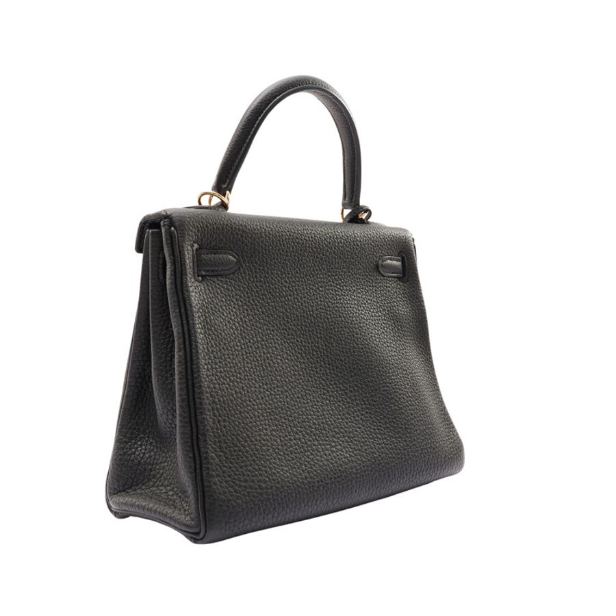 Kelly 25 Togo牛皮 凱莉包 黑色 金扣 A刻 兩用包【HERMES 愛馬仕】-1